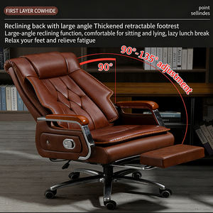 Chaise de <span class=keywords><strong>bureau</strong></span> de direction contemporaine en cuir PU de luxe avec design ergonomique, hauteur réglable, repose-pieds en acier inoxydable - Product Image 3