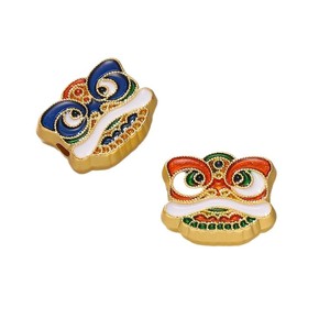 Colgantes de máscara de danza del león chino tradicional, dijes temáticos de aleación de zinc, accesorios de joyería DIY, regalo unisex - Product Image 5