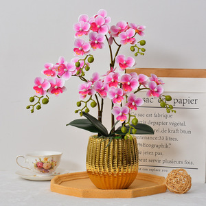 Orquídea Phalaenopsis Artificial Laixing en Maceta, Flor de Seda Realista, Decoración de Interiores, Adorno para Bodas y Hogar - Product Image 2