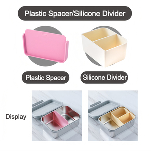 Thép không gỉ thực phẩm container kim loại Bento Hộp Ăn Trưa với tùy chỉnh in Nắp thực phẩm lưu trữ container một hai Grips Snack hộp - Product Image 3