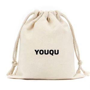 Sac de rangement en toile de coton portable de haute qualité, lavable, avec logo personnalisé, pour cosmétiques, cadeaux ou anti-poussière - Product Image 1