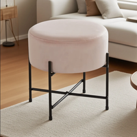 Carlford Modern Style pouf chaise fausse fourrure peluche velours siège Pouf pour chambre salon hôtel appartement-OEM Accent Style