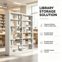 Estantería Metálica Resistente para Biblioteca, Exhibición de Libros, Almacenamiento para Aula, Oficina, Clínica