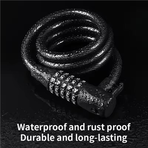 Candado de <span class=keywords><strong>Cable</strong></span> para Bicicleta de Alta Resistencia, 120 cm, Doble Desbloqueo con Llave y Combinación, Recubierto de PVC, Impermeable, Antirrobo - Product Image 6