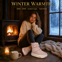 Bottes d'hiver pour femmes très vendues, avec fermeture éclair, doublure chaude en peluche, semelle antidérapante en TPR et sangle auto-agrippante