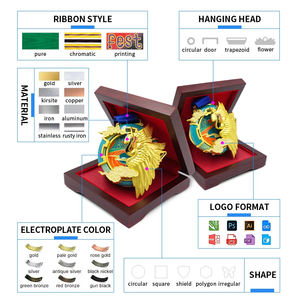 เหรียญรางวัลลายการ์ตูนมวยไทยสีทองดีไซน์ตามสั่งลายสลักด้วยเลเซอร์แบบอเมริกัน - Product Image 2