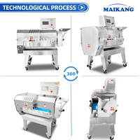 Hete Aanbieding Commerciële Snijmachine, Snijder, Hakker, Shredder, Cutter met Dubbele Koppen voor Wortels, Bladgroenten, Tomaten, Fruit en Groenten