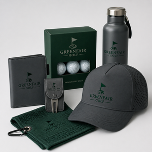 Corporate Golf Giveaway Set with Breathable <b>Ball</b> Cap Golf Accessories Water Bottle and Premium Gift Items - Product Image 1