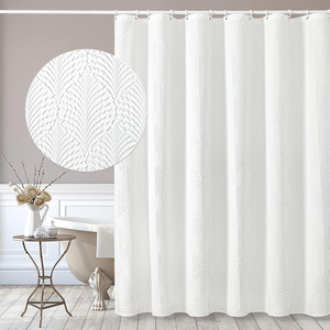 Rideau <span class=keywords><strong>de</strong></span> douche <span class=keywords><strong>en</strong></span> tissu polyester doux texturé <span class=keywords><strong>en</strong></span> relief <span class=keywords><strong>3D</strong></span> ombré moderne <span class=keywords><strong>de</strong></span> luxe personnalisé CF, imperméable pour <span class=keywords><strong>salle</strong></span> <span class=keywords><strong>de</strong></span> <span class=keywords><strong>bain</strong></span> avec crochets - Product Image 1