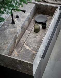 Gabinetes de Cocina Modernos de Alta Gama con Encimera de Isla con Patrón de Piedra, Personalización Completa para el Hogar - Product Image 6