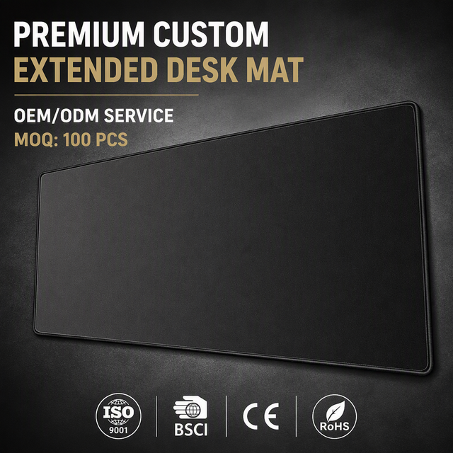 Custom Large Black Mouse Pad Waterproof Stitched Edges Non-slip Rubber Gaming Desk Mat for Office Home Wholesale Bulk