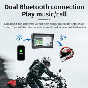 Écran tactile en verre de 7 pouces, étanche, portable, <span class=keywords><strong>GPS</strong></span> pour <span class=keywords><strong>moto</strong></span>, CarPlay, écran CarPlay double BT pour <span class=keywords><strong>moto</strong></span> - Product Image 6