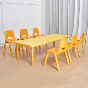 Preschool School Wooden Fireproof Top Height <strong>Adjustable</strong> <strong>Table</strong> for Kindergarten Classroom Children MOETRY - Product Image 2
