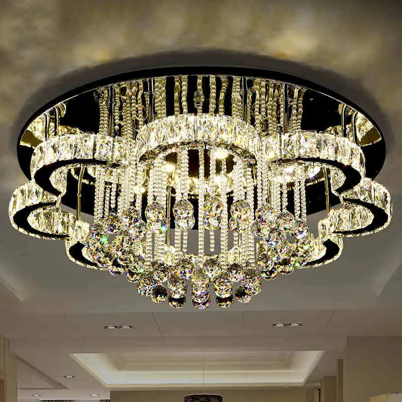 Lampada a sospensione bassa soffitti luce a Led soggiorno a forma di fiore moderno di lusso lampadario di cristallo K9