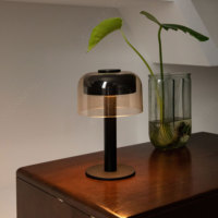 Lampe de table flexible rechargeable portable Base en métal durable abat-jour en acrylique transparent contrôle tactile Design moderne alimenté par batterie