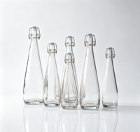 Bouteille en verre transparent à bouchon basculant, bouteille vide de qualité alimentaire pour l'eau, les boissons, l'huile, le stockage en cuisine