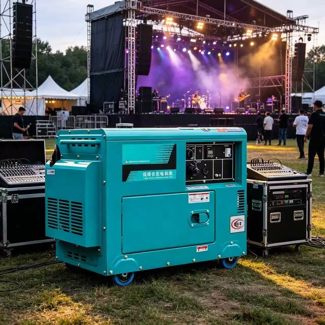 220V/380V 5kW Silent Diesel Generator 5.5kW Peak, 148kg Portable with Wheels for Shop Backup