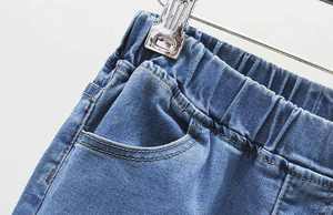 بنطلون جينز نسائي بخصر مرتفع مرن، مقاس كبير حتى 5XL، صديق للبيئة، مصبوغ، أسود وأزرق، مع جيوب، بنطلون دينيم مطاطي - Product Image 4