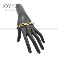 Bracelet de luxe pour femme en acier inoxydable bicolore, chaînes à maillons ovales, fermoir à bascule, bracelet fait main sur mesure