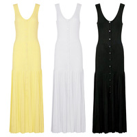 Robe midi sans manches en maille, style socialite, nouvelle collection printemps-été, confortable et tendance, de haute qualité