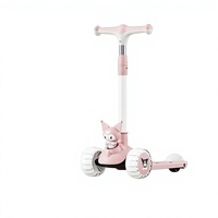 Trottinette silencieuse pour enfants, jouet pour bébé, pliable avec musique, 3-en-1 : trotteur et trottinette, possibilité de s'asseoir et de rouler