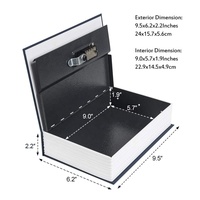 Accueil Dictionnaire Détournement Métal Grand Code Secret Serrure Argent Livre Coffre-fort Look Box Sécurité avec Serrure à Combinaison