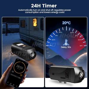 Chauffage au diesel pour voiture Hcalory 12V 24V 5-8KW, réservoir de 10L, écran LCD, application Bluetooth, télécommande, diffusion vocale - Product Image 2