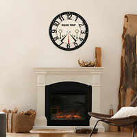 Horloge murale en fer forgé, impression UV sur le thème de la route et de la route rapide, décoration personnalisée pour garage et man cave, cadeau
