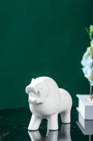 Figurine de tigre en céramique au design contemporain et cuite à haute température pour la décoration de bureau et de table à la maison (style chinois)