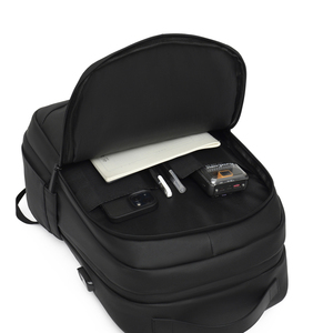 Trọng lượng nhẹ công suất cao chống trộm máy tính xách tay Ba lô đôi Đứng đầu dây kéo biểu tượng tùy chỉnh phong cách kinh doanh USB không thấm nước PU - Product Image 4