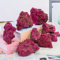 Meilleures ventes : Grappe de corindon rouge naturel, pierre brute, ornements de décoration d'anniversaire, artisanat en pierre concassée bleue