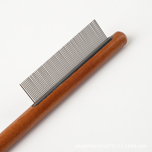 Wooden Pin Comb Hemu Steel Needle Dense Teeth For Dog Grooming Detangling Hair Removal - Product Image 2