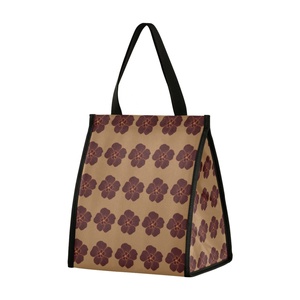 Simple Style Hawaii Portable Lunch Insulated Bag Brown Hau Flower Custom Print Reusable Insulated Tote Lunch Bag with Logo - Product Image 1