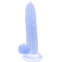 Jouet pour adultes en forme de maïs, couleur transparente, gode avec base à ventouse, jouet texturé pour le plaisir des femmes, utilisation anale