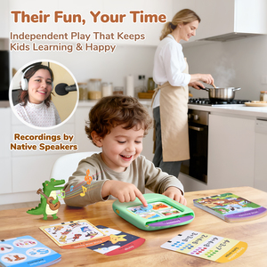 เครื่องเรียนรู้คำศัพท์แบบ Phonics Flash Cards สำหรับเด็กก่อนวัยเรียน แตะเพื่ออ่านคำศัพท์ CVC  พร้อมการ์ดคำศัพท์แบบ Family Cards  อุปกรณ์การเรียนรู้แบบพูดได้  หน้าจอ 2-6 นิ้ว ของเล่นเสริมพัฒนาการด้านการพูด - Product Image 5