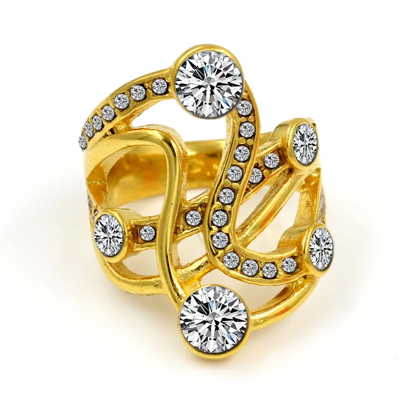 Vintage Luxe Nieuwste Ontwerp Dames Ringen Vergulde Ring Sieraden Voor Mannen