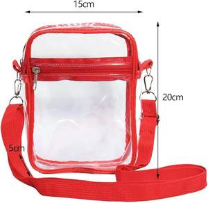 Velta Sigma Greek Sorority прозрачный ПВХ регулируемый ремешок Красный для сумки через плечо сумка через плечо-рекламный пластиковый пакет - Product Image 6