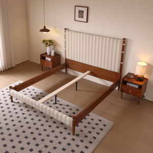 Meubles de chambre à coucher KMJ, style vintage américain antique, <span class=keywords><strong>lit</strong></span> en <span class=keywords><strong>bois</strong></span> de 1,8 m, <span class=keywords><strong>lit</strong></span> double, tête de <span class=keywords><strong>lit</strong></span> capitonnée, <span class=keywords><strong>lit</strong></span> en <span class=keywords><strong>bois</strong></span> Queen - Product Image 5