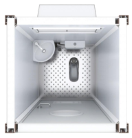 Unité Sanitaire Mobile Moderne et Respirante en Conteneur Préfabriqué pour Toilettes Publiques et Cabines WC