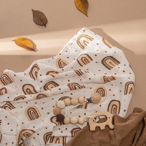 Vente en gros OEM <span class=keywords><strong>de</strong></span> couvertures <span class=keywords><strong>de</strong></span> réception bio personnalisées pour bébés Couvertures d'emmaillotage douces en mousseline <span class=keywords><strong>de</strong></span> bambou et <span class=keywords><strong>coton</strong></span> pour bébés - Product Image 2