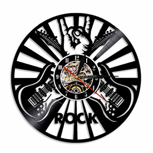 Horloge murale vintage rétro musicien décorative Microphone en vinyle et <span class=keywords><strong>notes</strong></span> <span class=keywords><strong>de</strong></span> <span class=keywords><strong>musique</strong></span> Montre fonctionnelle et élégante Horloge murale Décor - Product Image 3