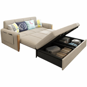 Modernes Ausziehbares Klappbares Stoff-Schlafsofa mit Stauraum für Wohnzimmer Schlafzimmer Hotel - Product Image 2
