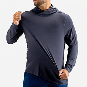 Sudadera de Punto para Hombre, de Manga Larga, con Capucha, de Color Sólido, de Secado Rápido, Corte Regular, Informal, para Verano - Product Image 1