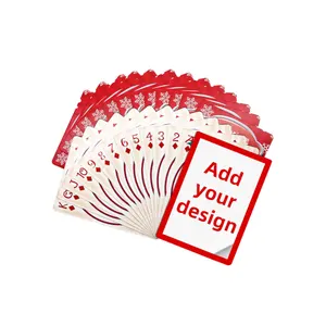 Fabrika özel kabartmalı kağıt alman siyah çekirdek mavi gri kalp iskambil kartları Poker