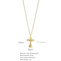 Kalung Salib Batu Permata Multiwarna Gaya Retro Baroque OEM, Anti Air, Liontin Religius Kristen, Grosir