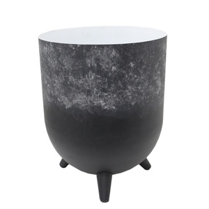 Hecho a mano impresionante pátina blanca Color hierro Metal gran tamaño techo y jardín decoración maceta redonda con soporte - Product Image 1