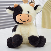 Jouet en peluche vache mignonne, couleurs noir, rose, bleu, violet, poupée en peluche vache, jouet anti-stress