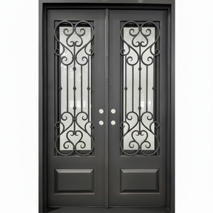 Proyecto de material duradero diseño insonorizado puerta principal sala de control de seguridad Entrada de Villa Puerta tallada de madera maciza - Product Image 1