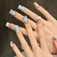 Faux ongles en acrylique réutilisables en forme de bec de canard faits à la main, 10 pièces, pour enfants, design court en forme de canard
