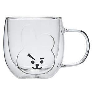 Tasse en verre transparente à double paroi en borosilicate pour lait, eau, café, jus domestique résistant à la chaleur - Product Image 2